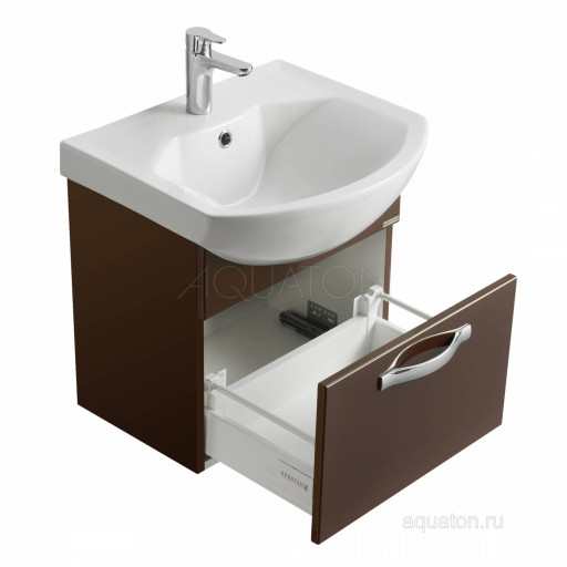Тумба под раковину Aquaton Ария 50 подвесная темно-коричневая 1A140301AA430