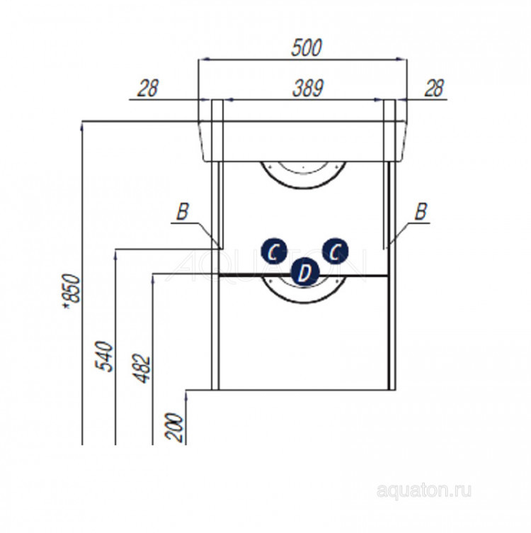 Тумба под раковину Aquaton Сильва 50 дуб макиато 1A211701SIW50