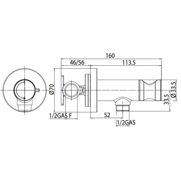 Гигиенический душ Bossini Paloma Brass E37005B.030