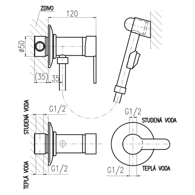Гигиенический душ Rav Slezak Zambezi ZA047/1