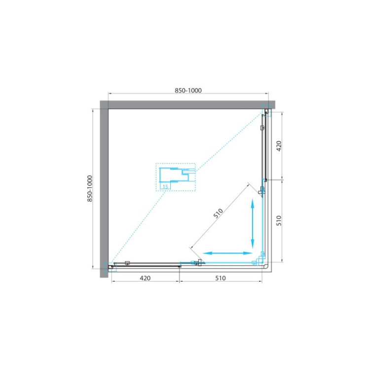 Душевой уголок BELBAGNO UNIQUE-A-2 BelBagno UNIQUE-A-2-75/90-M-Cr