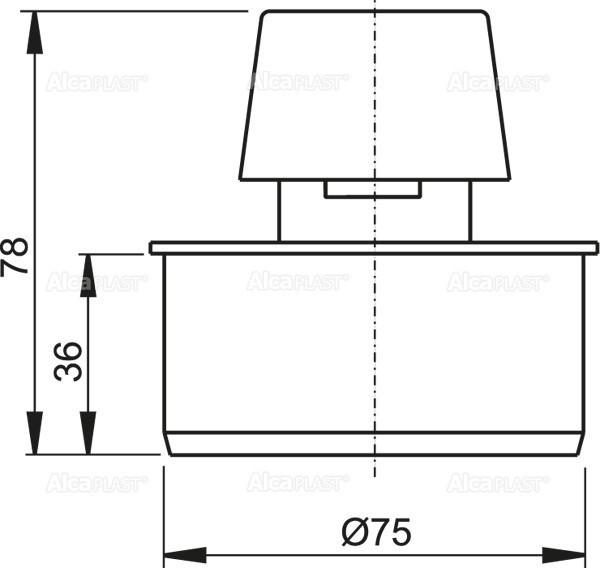 Вентиляционный клапан DN75 Alcadrain APH75