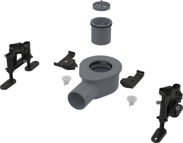 Низкий cифон DN50 и комплект регулируемых ног Alcadrain APZ-S9