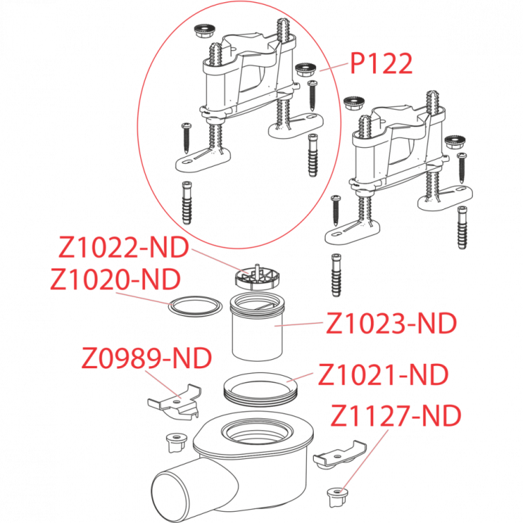 Низкий cифон DN50 и комплект регулируемых ног Alcadrain APZ-S9