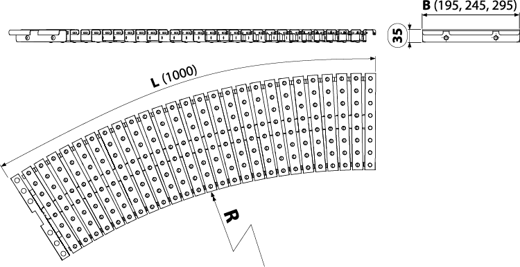 Решетка для бассейна радиальная с антискользящей поверхностью Alcadrain AP4-R