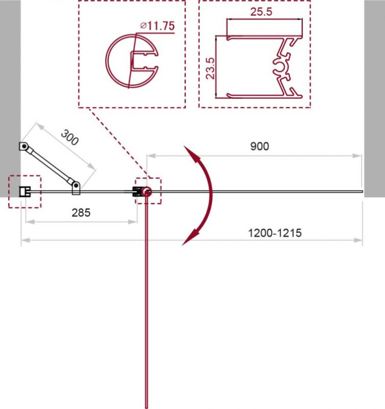 ДУШЕВАЯ ШТОРКА НА ВАННУ BELBAGNO UNO-V-11 BelBagno UNO-V-11-90/150-P-Cr