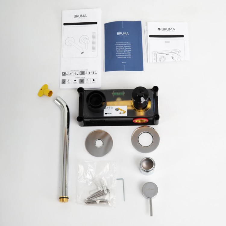 Смеситель для раковины встраиваемый однорычажный с тонкой ручкой, на два отверстия Cezares LEAF-BLI2-L-BIO