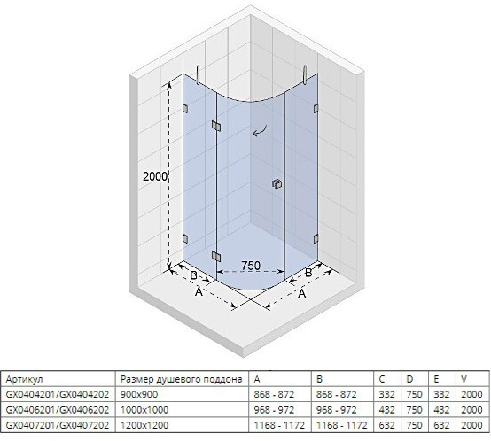 Душевой уголок Riho Scandic Mistral M308 90x90