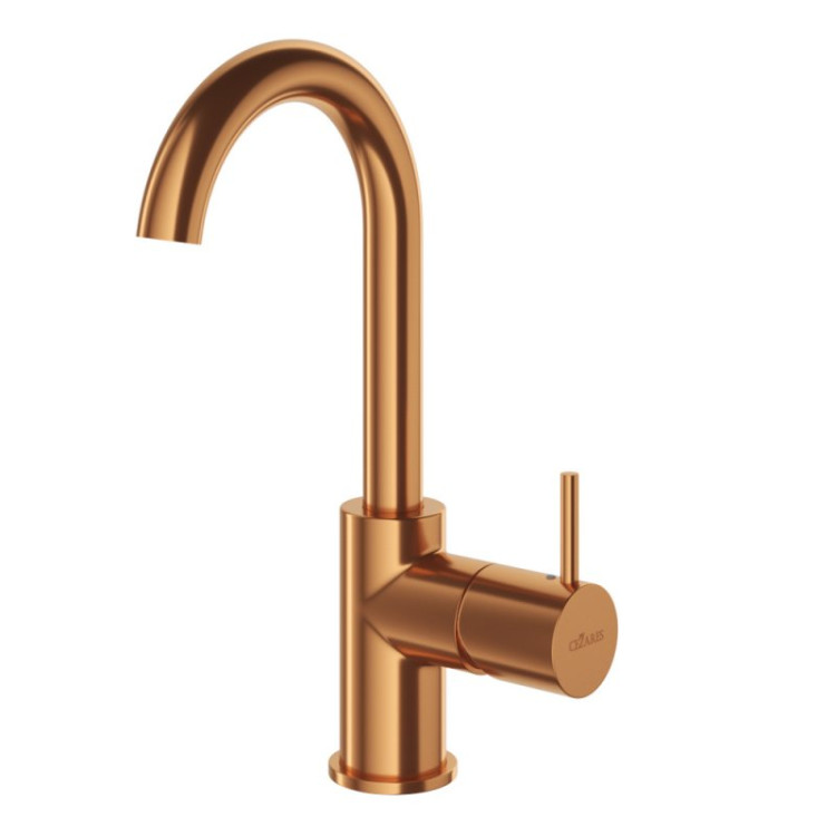 Смеситель для раковины однорычажный c тонкой ручкой, без донного клапана Cezares LEAF-LSM-A-L-01-W0