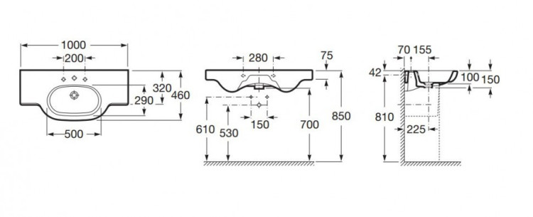 Раковина Roca Meridian 85 N 32724D000