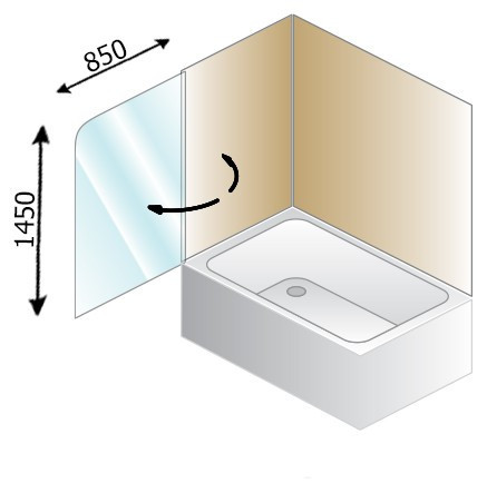 Шторка для ванны Kolpa San Terra TP 85