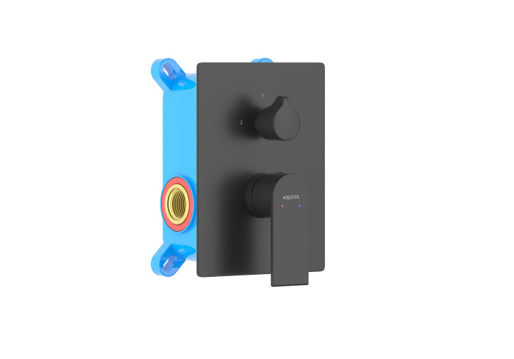 Смеситель для ванны (внешняя и скрытая часть) Aquatek, матовый черный AQ1446MB ЛИРА