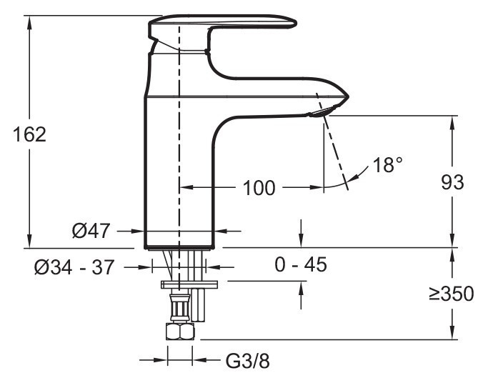 Смеситель для раковины Jacob Delafon Kumin E99447-CP