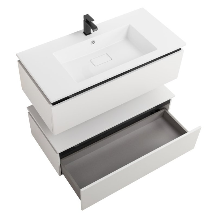 База под раковину подвесная с одним выкатным ящиком 996x476x299 мм Cezares SLIDER-1000-1C-SO-NA-P