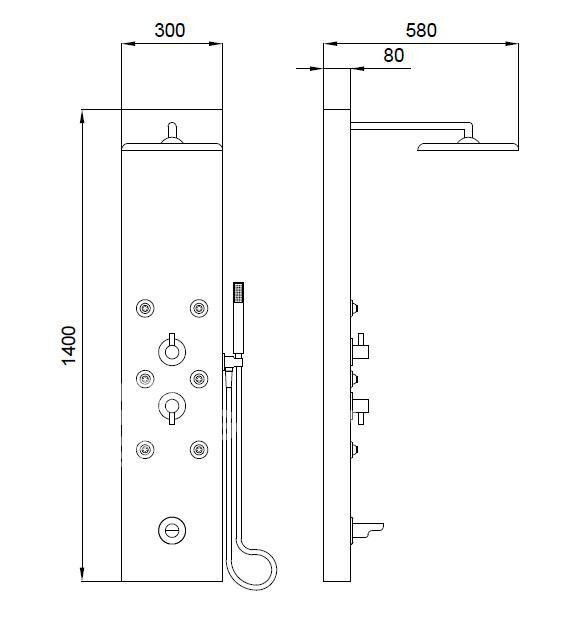 Душевая панель Kolpa San City 3FT с гидромассажем