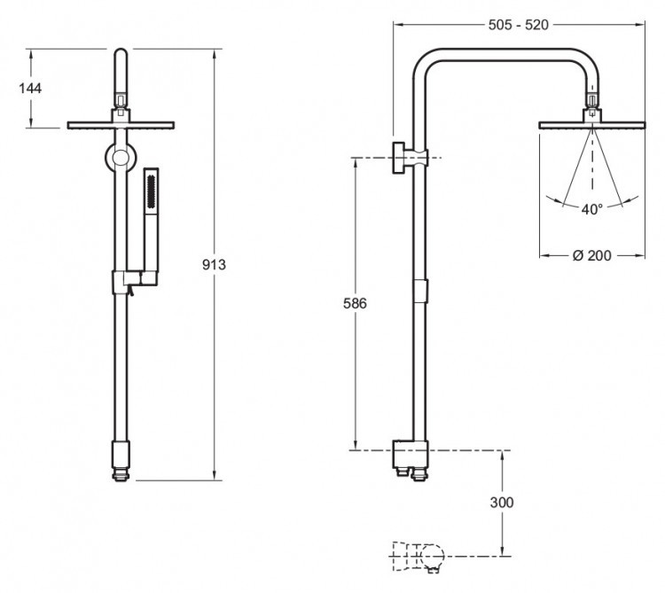 Душевая стойка Jacob Delafon EO E11715-CP