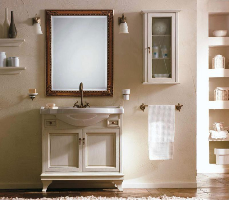 Тумба под раковину, зеркало, светильник Labor Legno Marriot 90