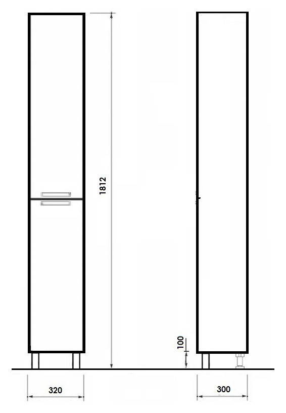 Шкаф пенал Orange Глория 32