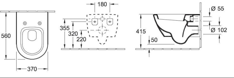 Унитаз Villeroy&Boch Subway 2.0 56001001 подвесной
