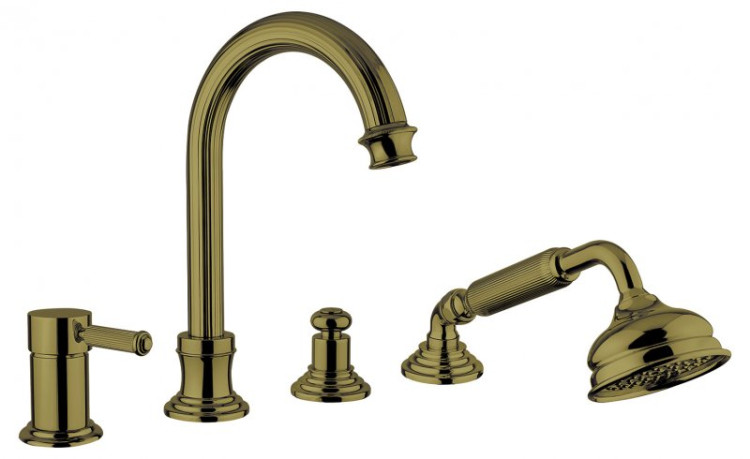 Смеситель на борт ванны с выдвижным душем и переключателем Cezares OLIMP-BVDM-01-L