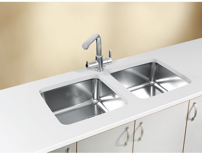 Мойка LUNO 30 SAT 90 FI 400X400 в комплекте с сифоном 1130550,