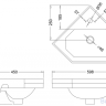 Подвесная угловая раковина на 1 отверстие