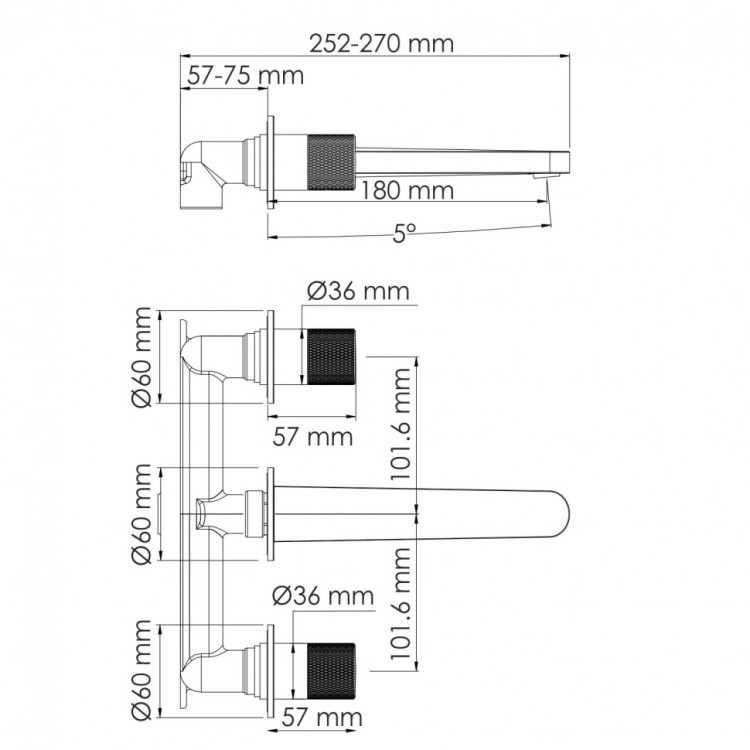 WasserKRAFT Ems 7645 Встраиваемый смеситель для раковины