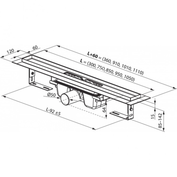 Душевой лоток Ravak 10° OZ 75