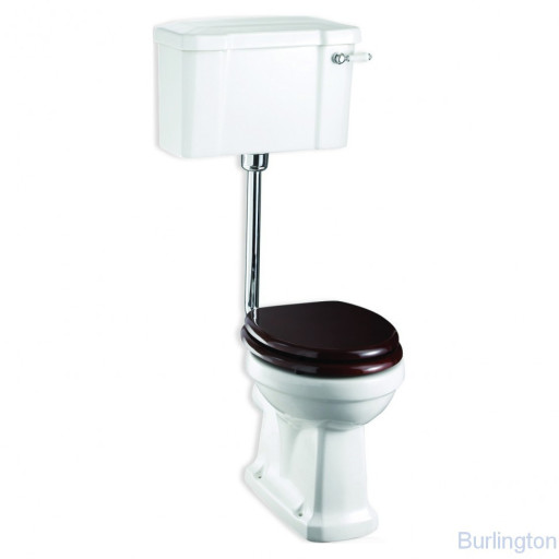 Унитаз с низким бачком 51см, с керамической ручкой слива