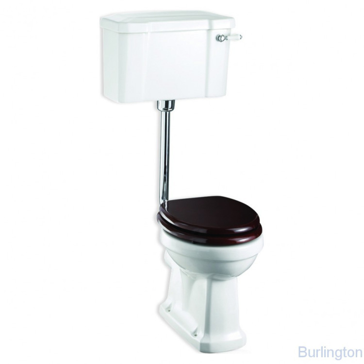 Унитаз с низким бачком 51см, с керамической ручкой слива