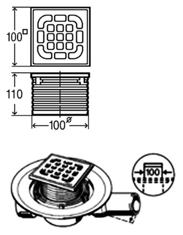 Решетка для трапа Bronze de Luxe Рыбы 10x10 21980