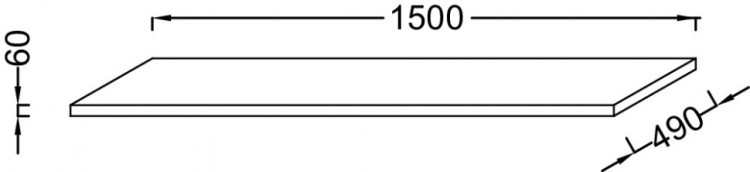 Столешница 150 см, без отверстия, светло-серый меламин с эффектом ламинации Jacob Delafon TERRACE EB1196-N05