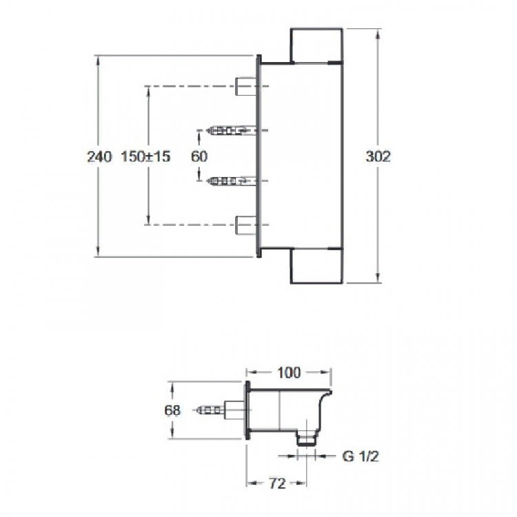 Смеситель для душа Jacob Delafon Stance E9102-CP