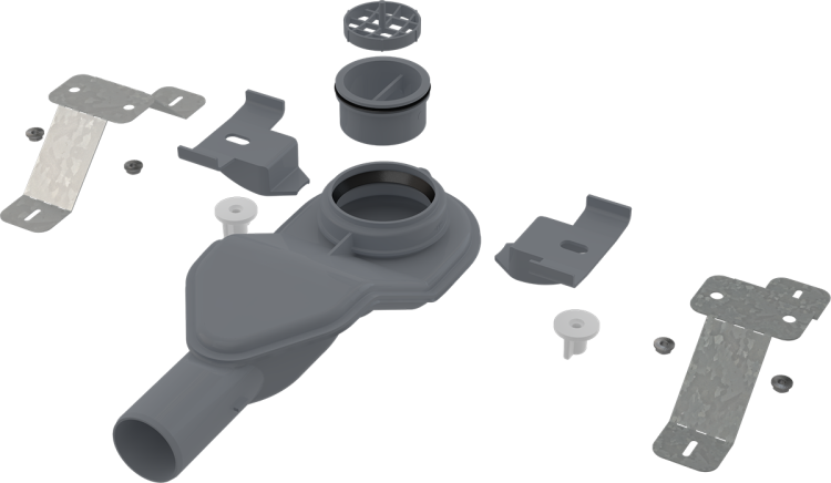 Экстра низкий сифон DN40 и комплект регулируемых ног Alcadrain APZ-S6