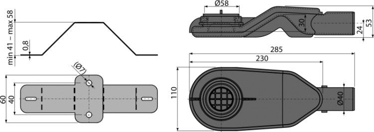 Экстра низкий сифон DN40 и комплект регулируемых ног Alcadrain APZ-S6