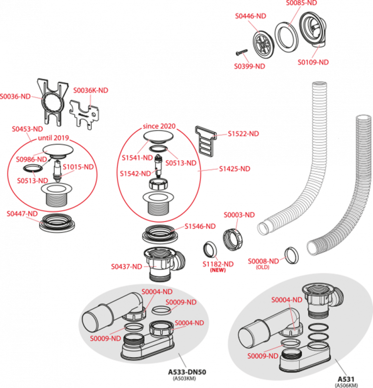 Сифон для душевого поддонa CLICK/CLACK, металл Alcadrain A503KM