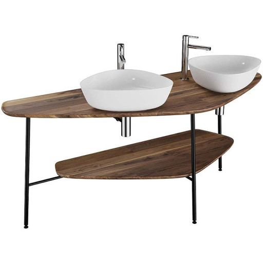 Столешница Plural 160 см под 2 раковины, американский орех