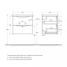 База под раковину подвесная с двумя выкатными ящиками 564x440x500 BelBagno MARINO-CER-600-2C-SO-RNG-P