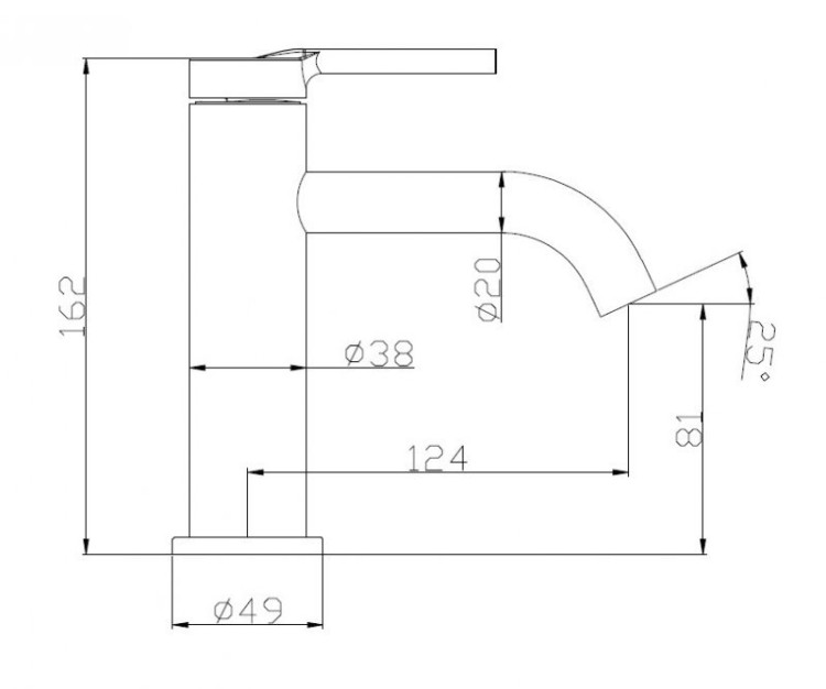 Смеситель для раковины без донного клапана Cezares ETN-LVM2-IN
