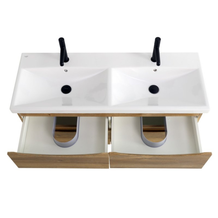 База под раковину с двумя чашами подвесная, с четырьмя выкатными ящиками 1172х440х500 BelBagno MARINO-CER-1200-4C-SO-2-RNG-P