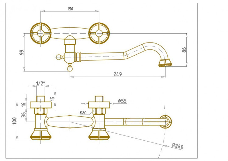 Смеситель для раковины Bronze de Luxe Royal 10115