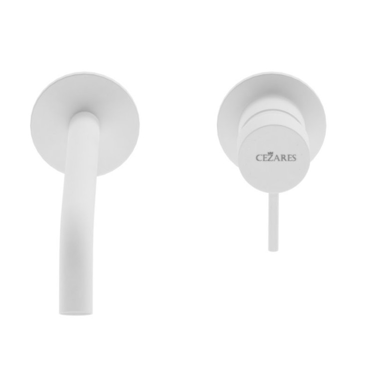 Смеситель для раковины встраиваемый однорычажный с тонкой ручкой, на два отверстия Cezares LEAF-BLI2-L-NOP