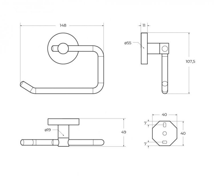 Держатель для туалетной бумаги Cezares RELAX-PH1-01