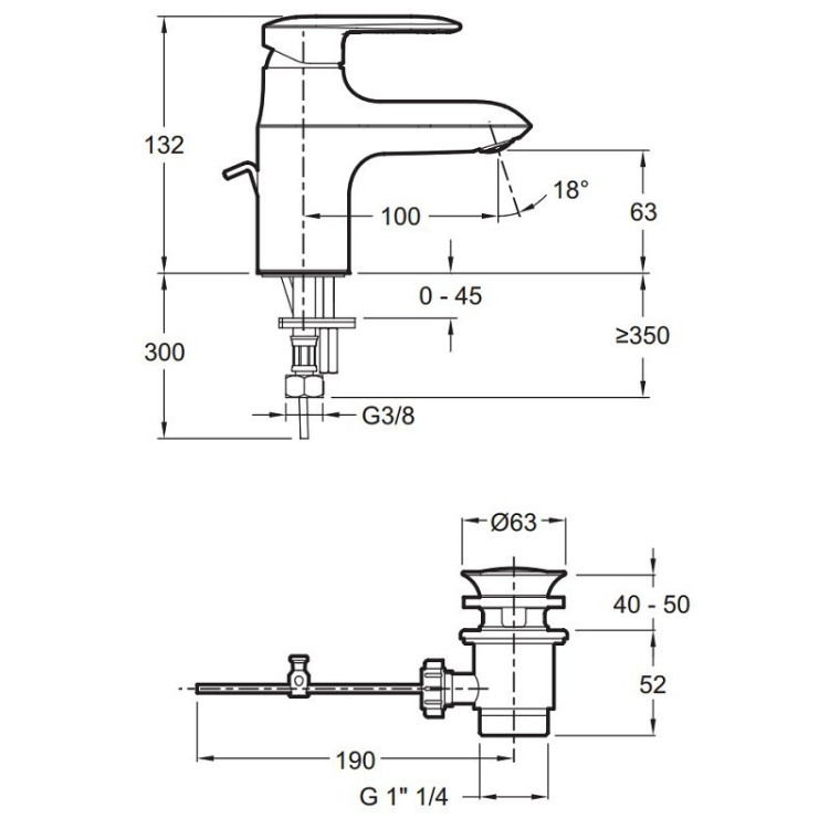 Смеситель для раковины Jacob Delafon Kumin E99980-CP
