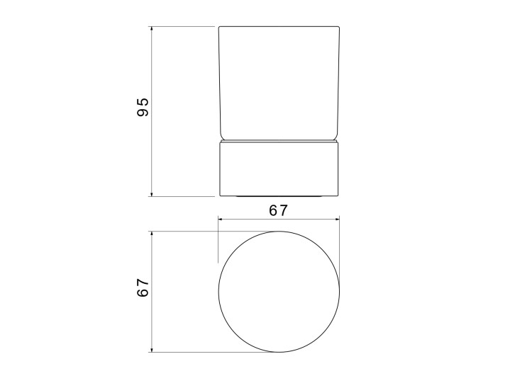 Стакан настольный Aquatek матовый черный AQ4428MB Лира