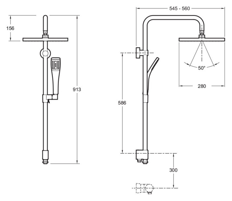 Душевая стойка Jacob Delafon EO E11716-CP