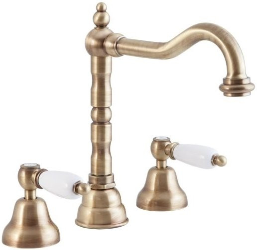 Смеситель для раковины на три отверстия с донным клапаном Cezares FIRST-BLS2-03/24-M