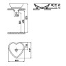 CREAVIT Раковина TP149.4 сердце ЧЕРНАЯ
