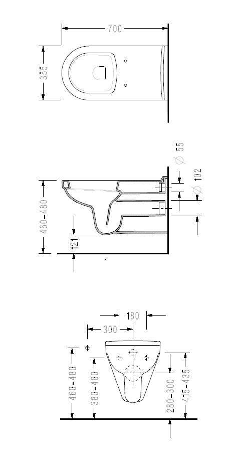 Унитаз Serel 3045 подвесной