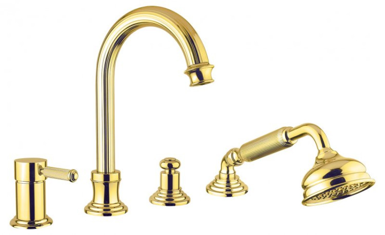 Смеситель на борт ванны с выдвижным душем и переключателем Cezares OLIMP-BVDM-02-L